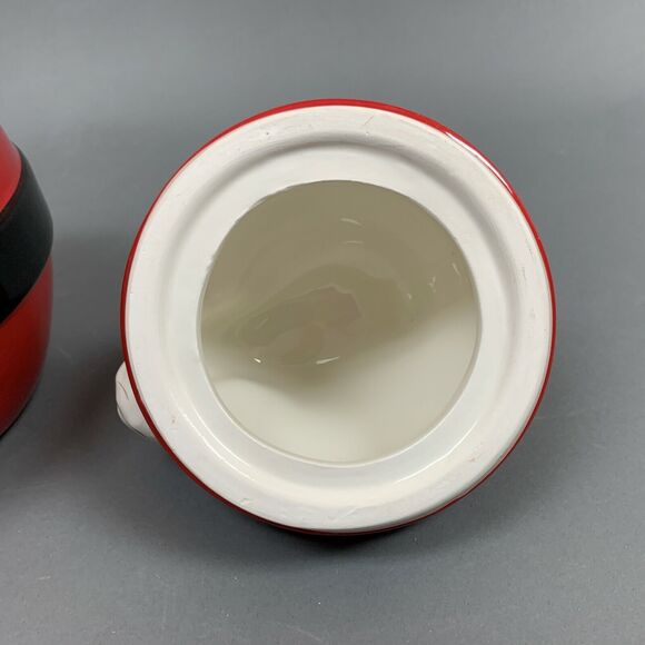 Real Home Earthenware Red Santa Cookie Jar Christmas Holiday - Picture 7 of 8
